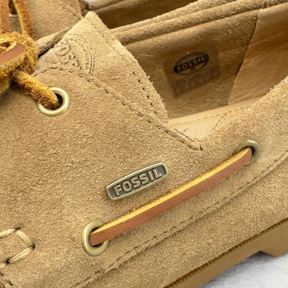 Fossil Men's Suede Leather Boat Shoes Loafers Tan‎ Size 11 - Picture 3 of 9